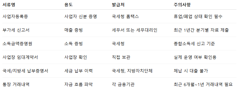 소상공인 사업자 대출
