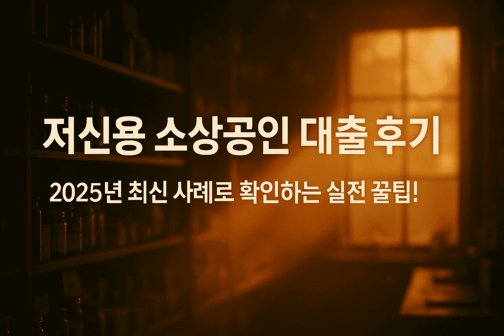 저신용 소상공인 대출 후기