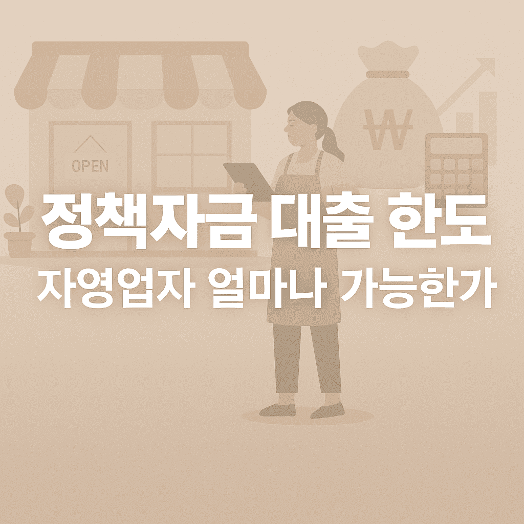 정책자금 대출 한도 자영업자 얼마나 가능한가