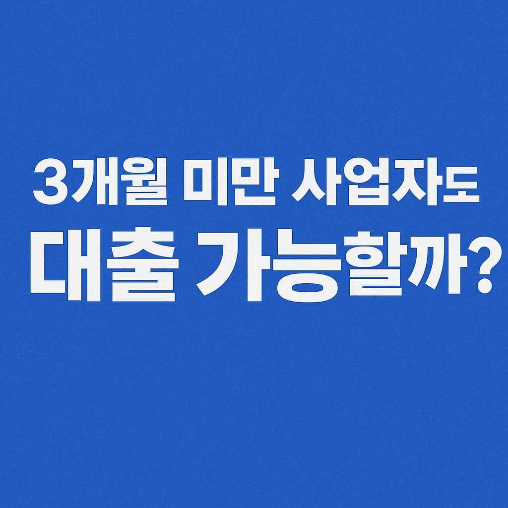 3개월 미만 사업자 대출