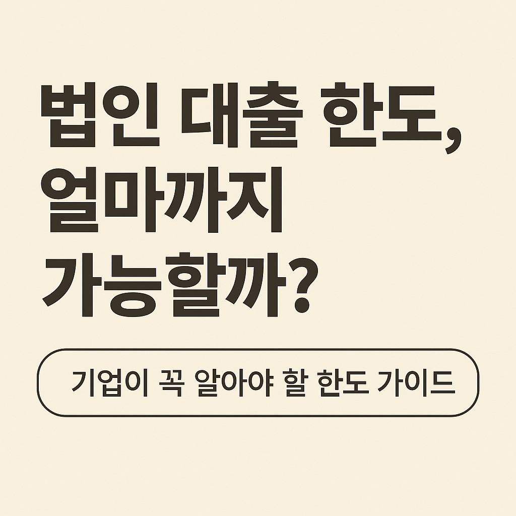 법인 대출 한도