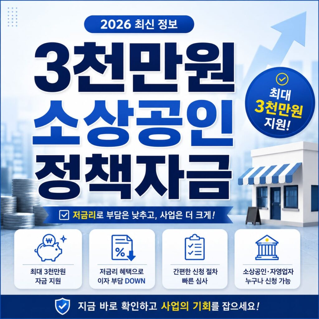 3천만원 소상공인 정책자금